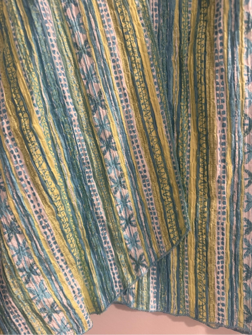 Habitat Blue Green Striped Cotton Tunic Top Large Casual Lightweight - Picture 2 of 10